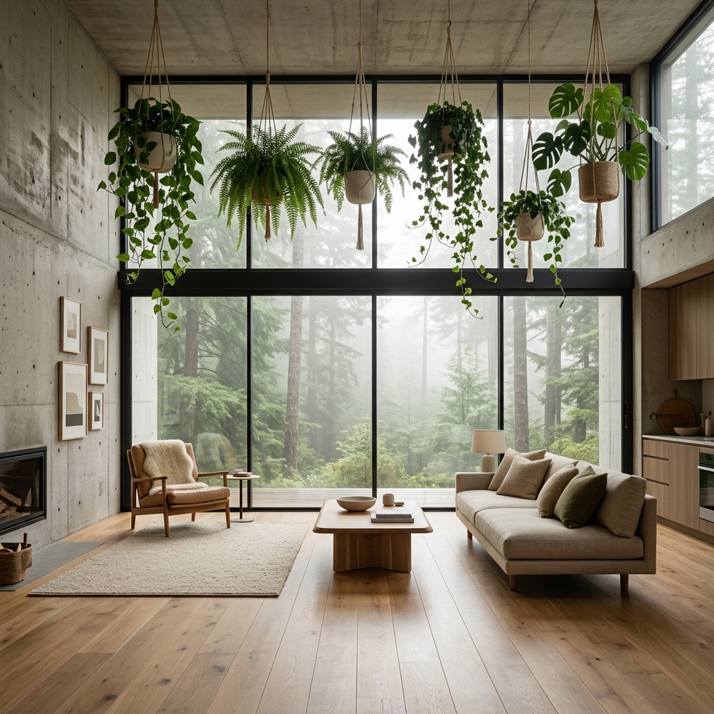 Sanctuary Interior with hanging plants